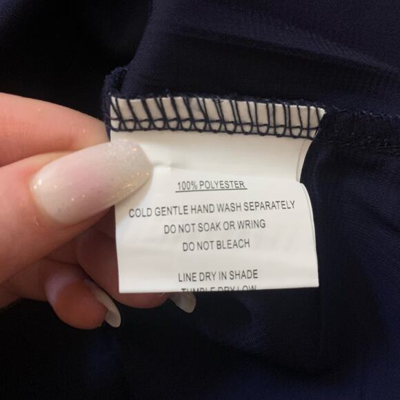 Selfie Leslie navy blue v-neck sleeveless mini wrap dress size S - Picture 7 of 11